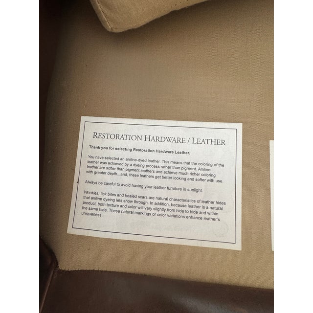 1990s Restoration Hardware Leather Sofa For Sale - Image 10 of 10