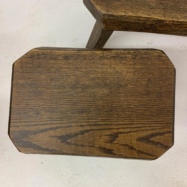 Wood Brutalist Oak Wood Nesting Tables, 1970s, Set of 3 For Sale - Image 7 of 14