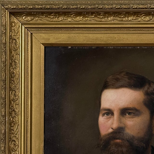 Victorian Antique Victorian British School Portrait of a Bearded Man (Framed) For Sale - Image 3 of 11