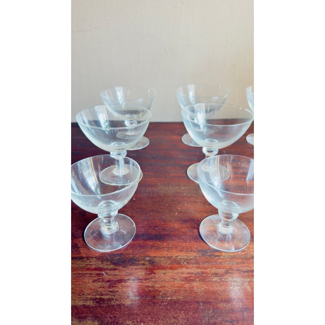 Vintage, 1950s, Mid-Century Modern Coupe Glass - Set of 9 For Sale - Image 11 of 13