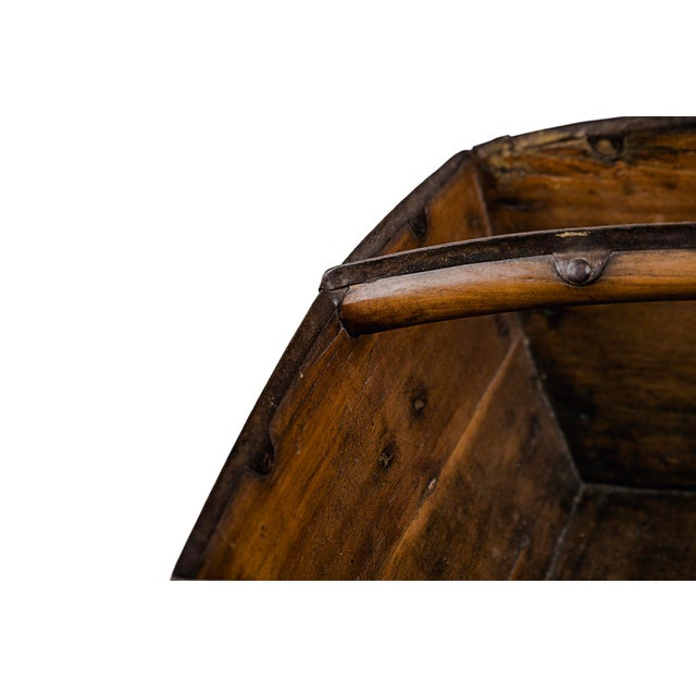 Vintage Antique Chinese Wooden Grain Bucket For Sale - Image 10 of 11