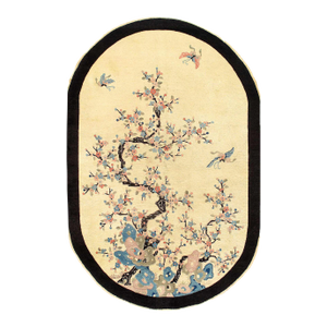 Pasargard DC Antique Chinese Art Deco Oval Rug