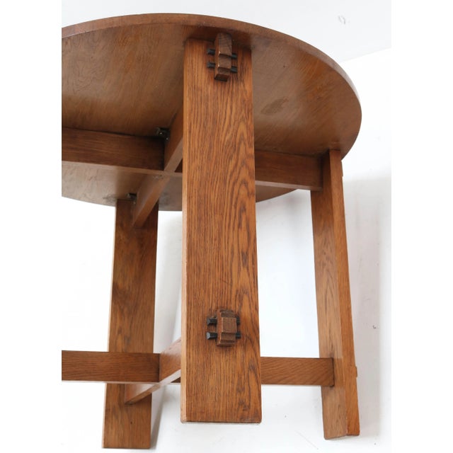 Oak Art Deco Coffee Table by J.C. Le Cointre Den Haag, 1920 For Sale - Image 10 of 12