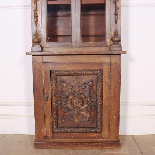 Chimney Cabinet in Carved Pine, 1890s For Sale - Image 5 of 7