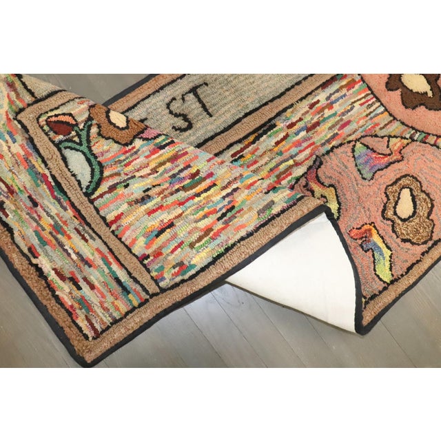 Pink Vintage American Hooked East West Runner - 2'2" x 6'10" For Sale - Image 8 of 9