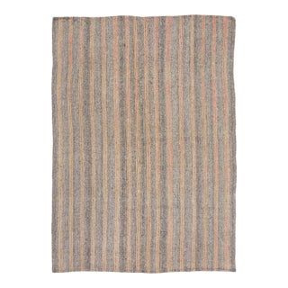Vintage Turkish Kilim Wool Rug With Beige Stripes by Rug & Kilim, 1950-1959 For Sale