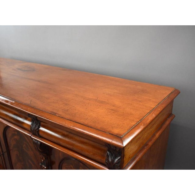 Wood Victorian Flame Mahogany Four-Door Sideboard, 1860 For Sale - Image 7 of 10