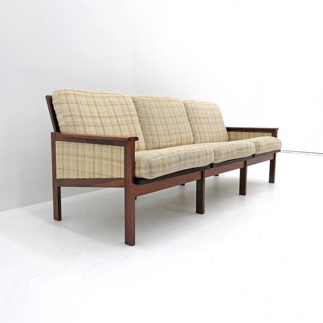 Mid-Century Modern Illum Wikkelsø “Capella” Three Seater Sofa in Rosewood, 1950 For Sale - Image 3 of 10