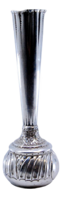 Small Silver Jug with Embossed Base and Raised Body