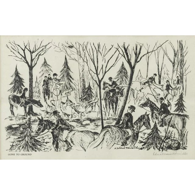 1970s Original Edna Marie Schmidt Equestrian Signed and Framed Prints, Set of Eight For Sale In Denver - Image 6 of 12