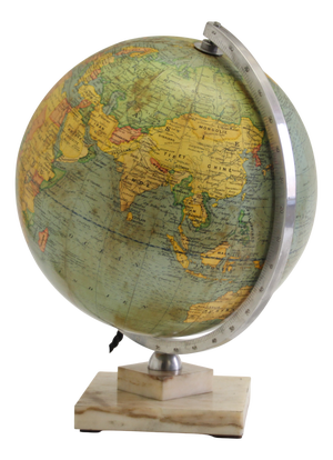 Vintage Art Deco Illuminated Globe from Girard & Barrère, 1940s