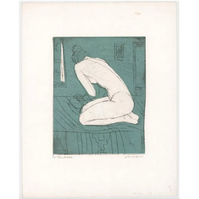 Irving Amen (1918-2011) "Nude #2" color etching on paper, pencil signed and numbered 61 of 90. A twentieth century...