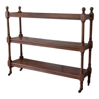 Delisting for Move -Antique From England Rolling Wood Trolley Shelves For Sale