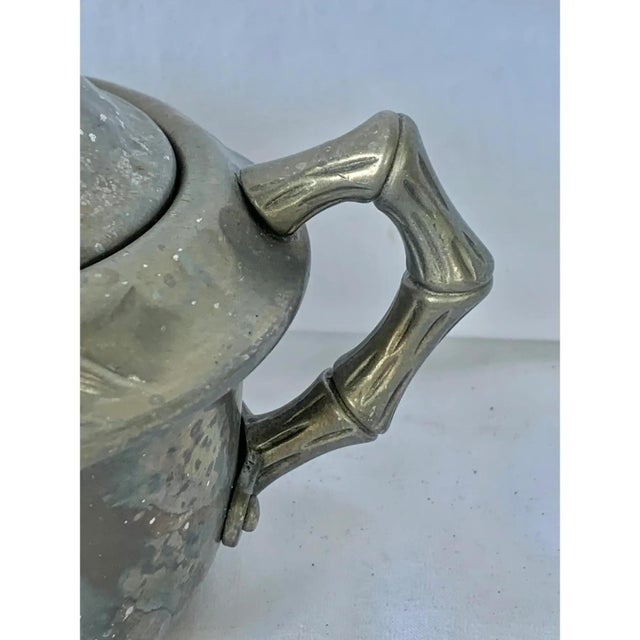 Vintage Faux Bamboo Aluminum Sugar Container For Sale - Image 9 of 11