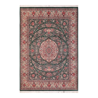 Shabby Chic Kashan Pak-Persian Green/Beige Wool Rug - 8'2'' X 10'3'' For Sale