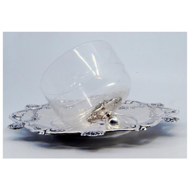 Butter Dish in Cut Silver and Lid with Cut Glass Knob For Sale - Image 3 of 8