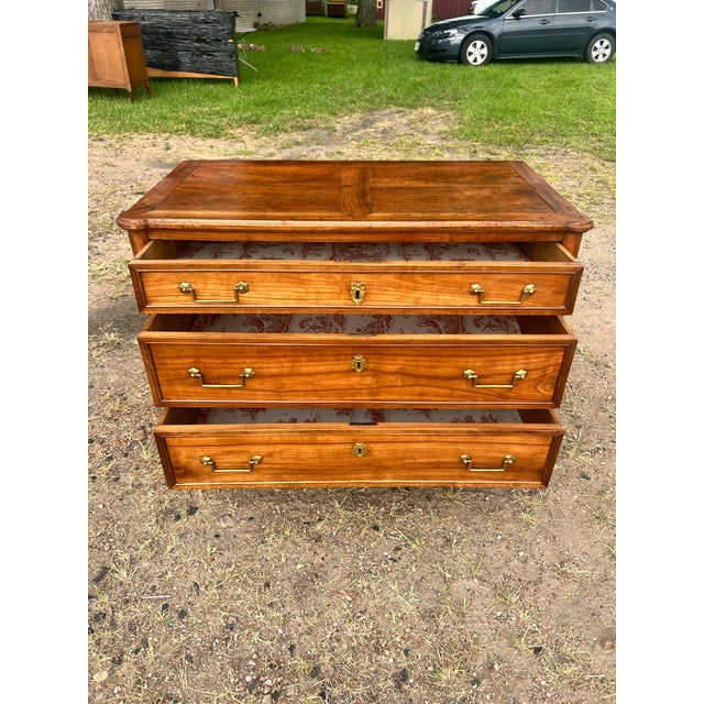 French French 19th Century Louis XVI Solid Walnut Chest of Drawers For Sale - Image 3 of 12