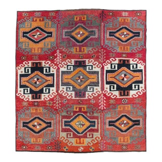 Galerie Shahab Collection Mid-20th Century Handmade Turkish Tribal Square Room Size Carpet For Sale