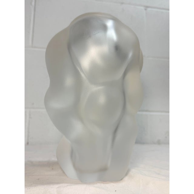 Handmade Per Sundberg for Orrefors Organic Form Frosted Art Glass Crystal Vase For Sale - Image 9 of 12