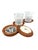 A beautiful set of six coasters handmade in Bat Trang, Vietnam. Each coaster features a glazed ceramic center decorated in...