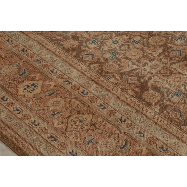 Rug & Kilim Vintage Tabriz Persian Rug in Beige-Brown and Pink Herati Floral Pattern For Sale - Image 4 of 7