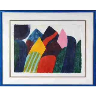 Original 1978 Carol Summers “Phewa Tal” Signed Color Woodcut 13/150, Framed For Sale