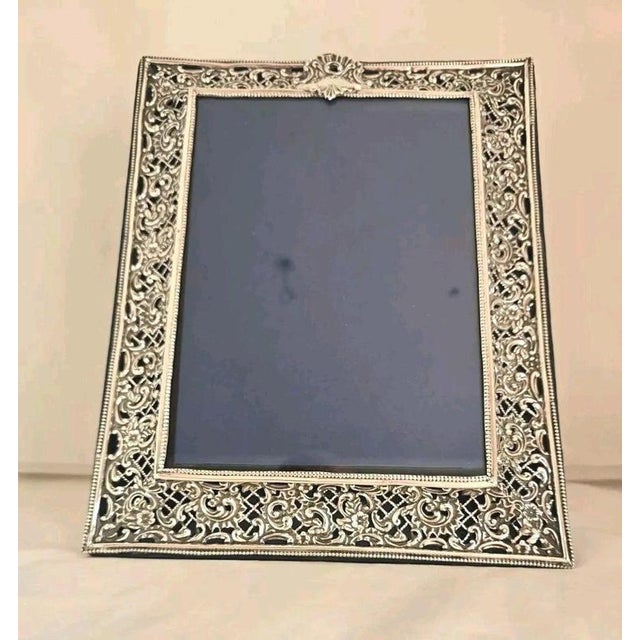 Blue Antique Silver-Mounted Photograph Frame, Birmingham, 1898 For Sale - Image 8 of 18