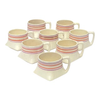 1920-1940 Hotta Yu Shoten Co. Petite Ceramic Cups - Set of 8 For Sale