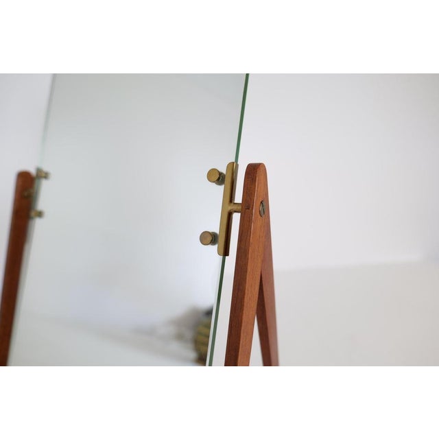Large Mid-Century Swedish Brass and Teak Table Mirror from Hans-Agne Jakobsson For Sale - Image 13 of 18