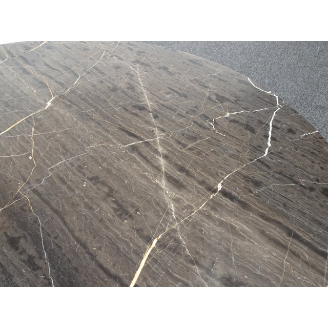 Vintage Modern Marble Style & Chrome Brown Coffee Table For Sale - Image 12 of 16