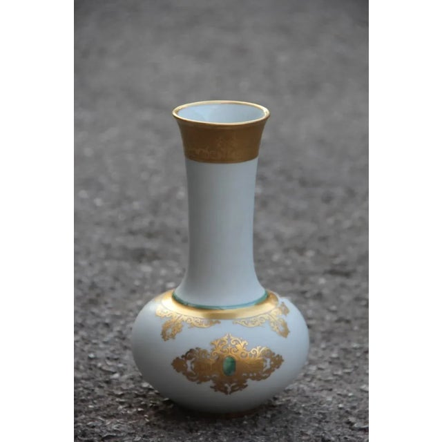 1950s Mid-Century Porcelain & 24 Karat-Gold Vase by Arrigo Finzi, 1950s For Sale - Image 5 of 7