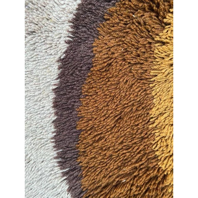 Yellow Yellow and Brown Rug, North European, 1970s For Sale - Image 8 of 12