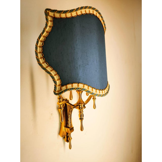 Brass Wall Light with Decorated Fan For Sale - Image 6 of 18
