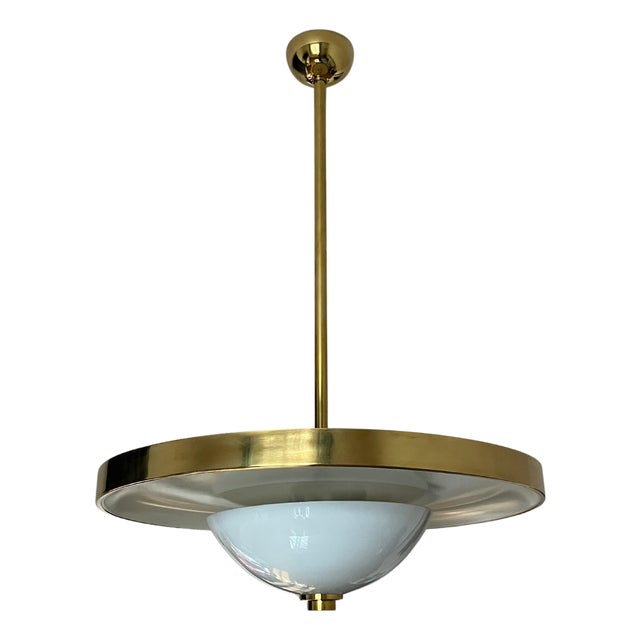 Bauhaus Brass Chandelier from Franta Anyz, 1930s For Sale