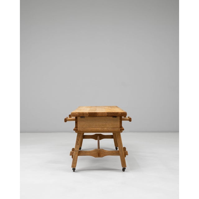 Mid 20th Century French Oak Bar Table With Hidden Storage For Sale - Image 13 of 18