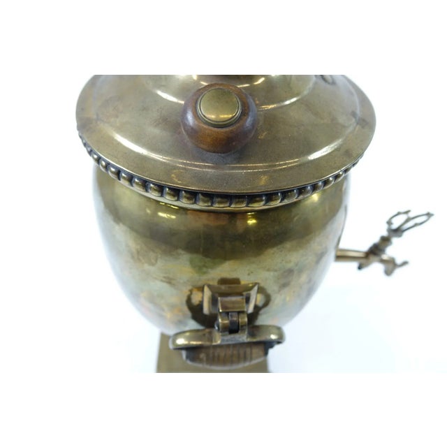 Antique Brass Russian Samovar 19th Century With Stamps For Sale - Image 6 of 7