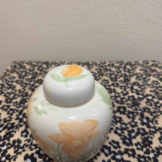 Japanese Vintage Crowning Touch Japan Peach Blossom Ginger Jar For Sale - Image 3 of 8