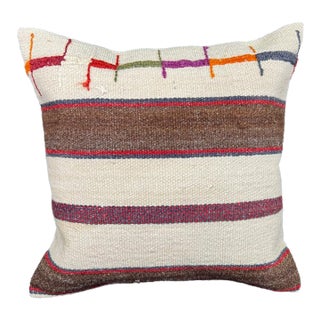 Turkish Hemp Pillow Cushion Natural Beige Brown Cushion Cover 20"x20" For Sale