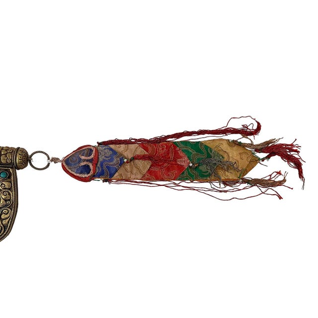 Asian Antique Tibetan Buddhist Conch Shell With Turquoise, Coral Inlay For Sale - Image 3 of 12