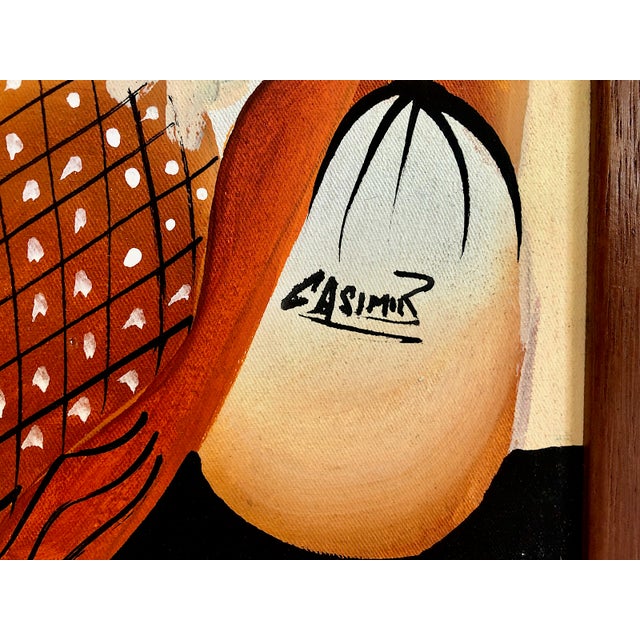 Haitian Naïve Art Movement Signed Painting, by Laurent Casimir For Sale - Image 9 of 10