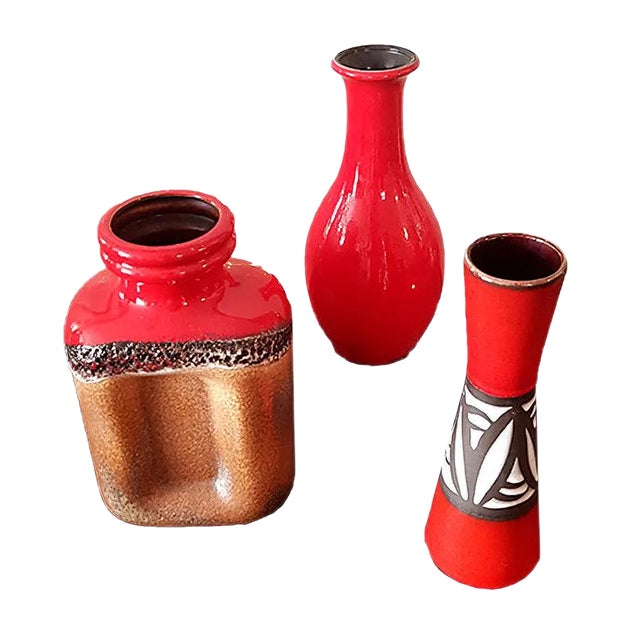 Mid-Century Ceramic Vases from Scheurich & Steuler, Set of 3 For Sale