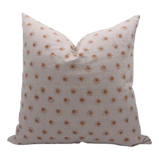 Fabdivine Artistic Handmade Block Print Throw Pillow Cover 20x20 Inch - Happy Bloom For Sale