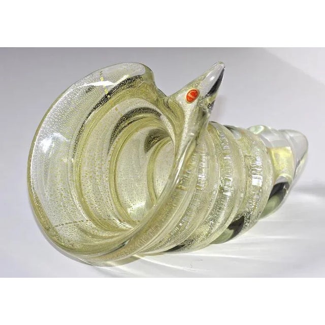 Mid-Century Modern Large Gold Silver Murano Counch Shell Centerpiece Bowl For Sale - Image 3 of 10