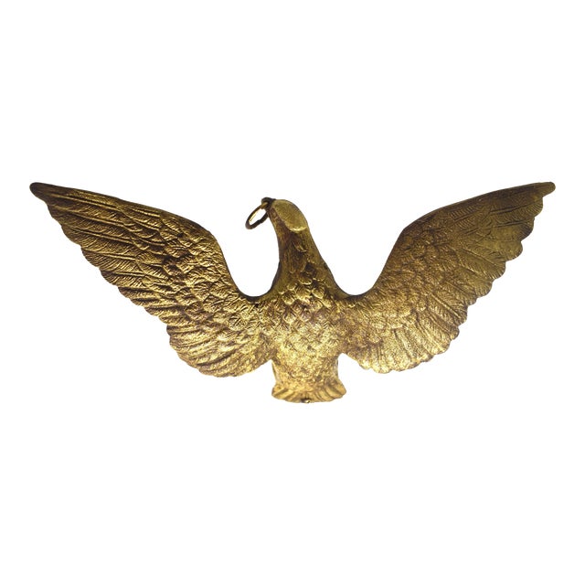 1910s Vintage Cast Brass Eagle Finial For Sale