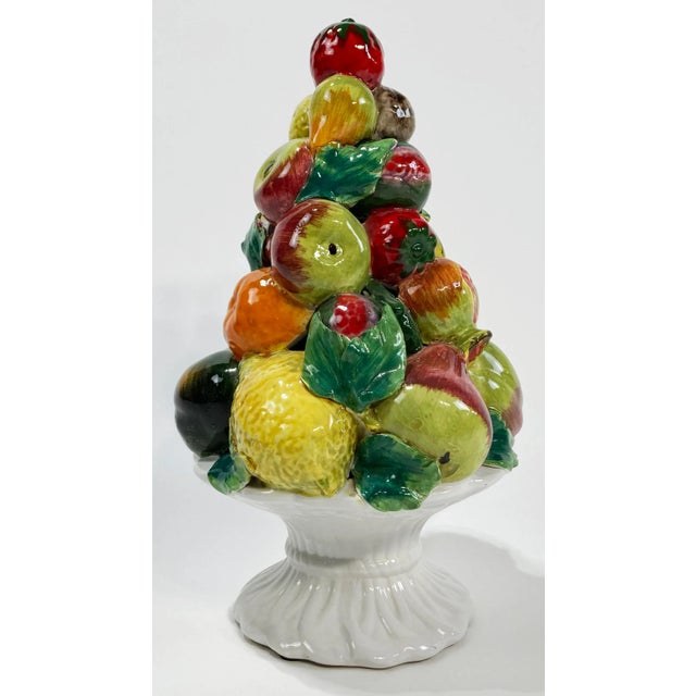 Early 20th Century Vintage Ceramic Italian Blanc De Chine Fruit Topiary For Sale - Image 5 of 9