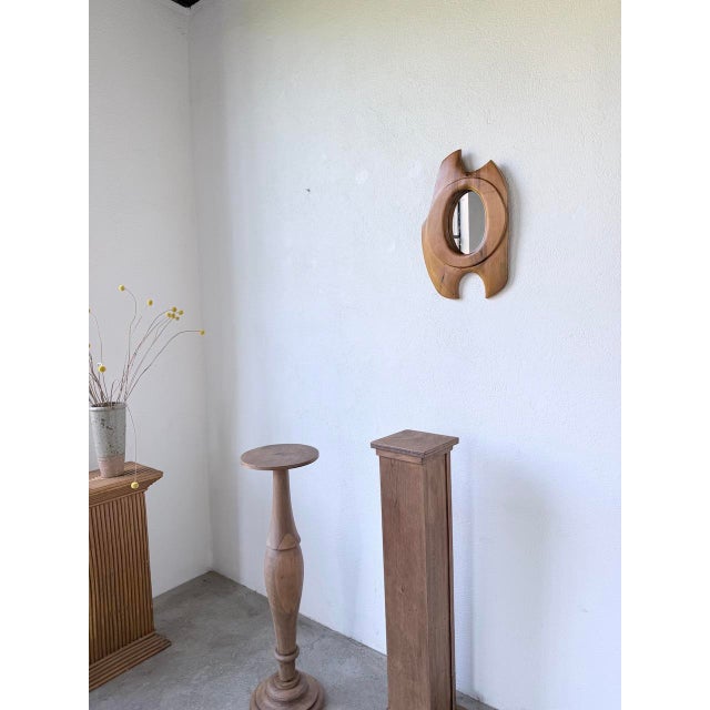 1960s Organic Walnut Mirror, 1960s For Sale - Image 5 of 18