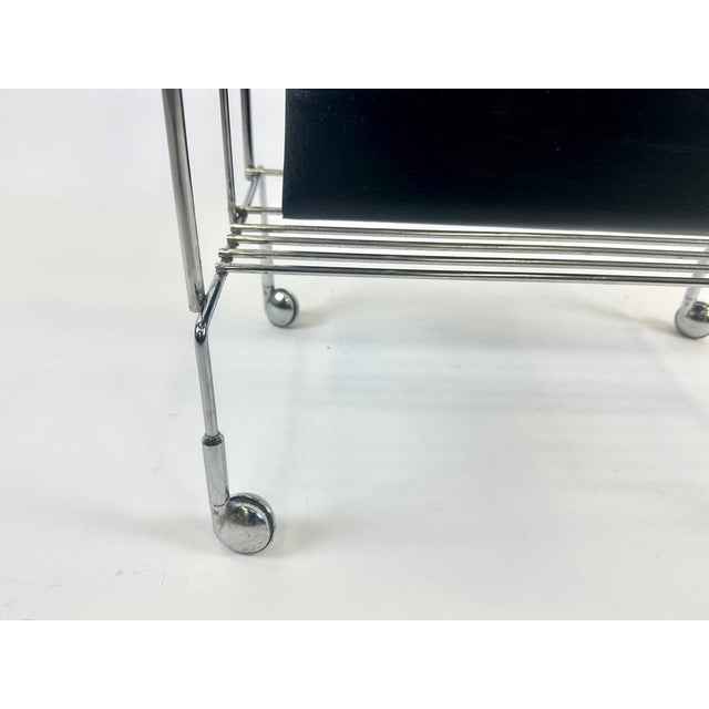 Vintage German Mini Bar Cart with Magazine Rack from Voss, 1970s For Sale - Image 11 of 14