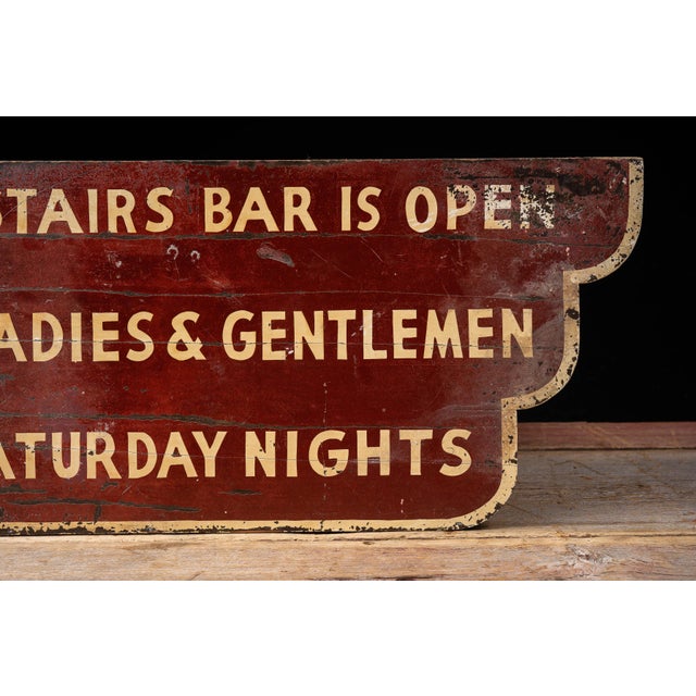 Art Deco Vintage Double-Sided Bar Directional Advertising Sign For Sale - Image 3 of 13