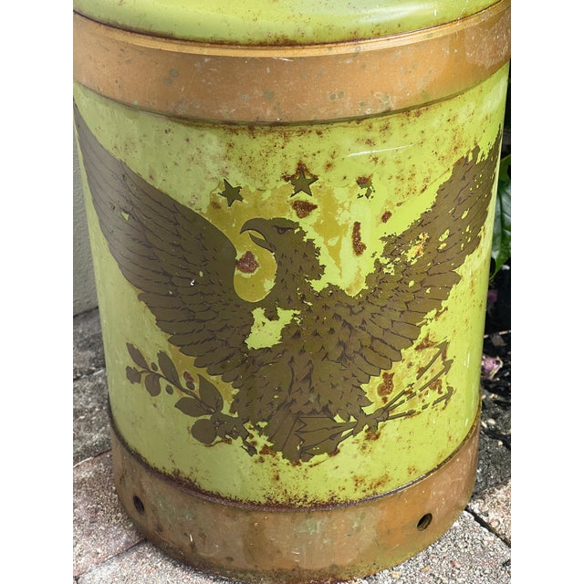 American Antique American Milk Pail Canister With American Eagle On For Sale - Image 3 of 4