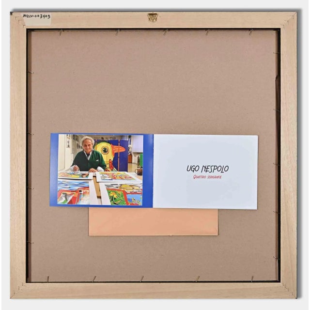 All the hype is an original artwork realized by Ugo Nespolo. Serigraph in 44 colors, glitter collage interventions, gilded...